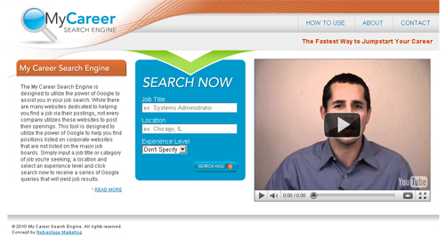 My Career Search Engine Screenshot
