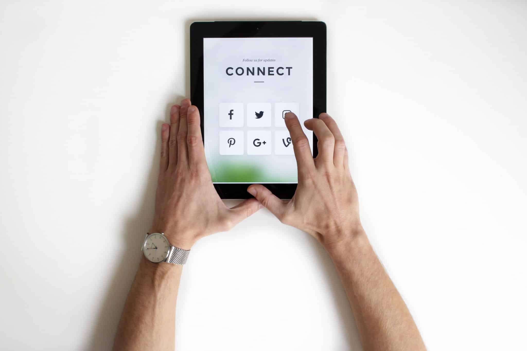 iPad with social media platforms