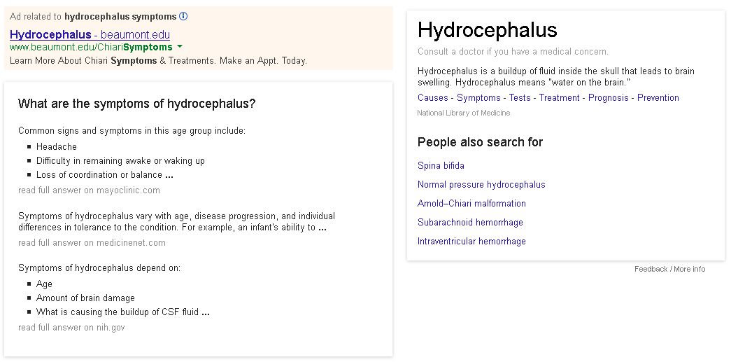 hydrocephalus symptoms
