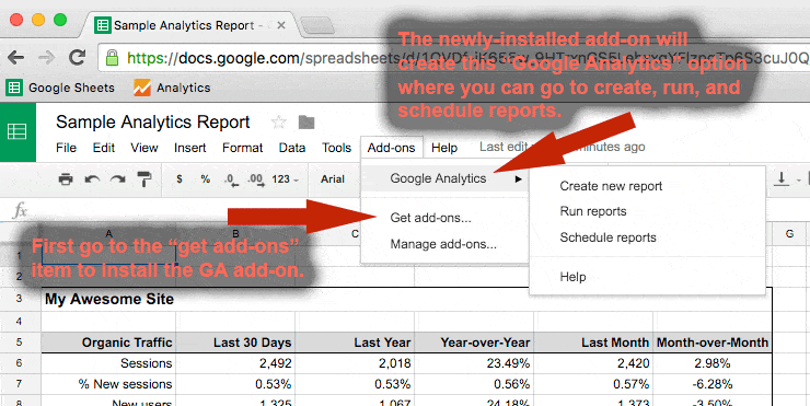 Sample Google Analytics Screenshot