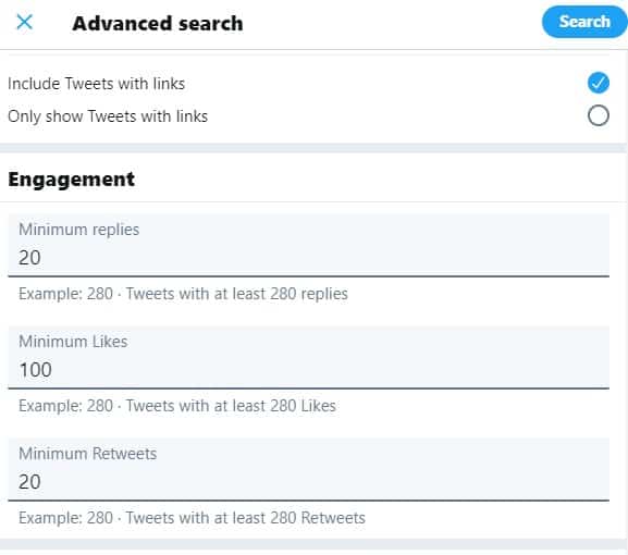 twitter advanced search options
