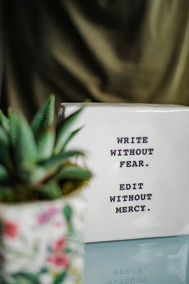 write without fear edit without mercy sign